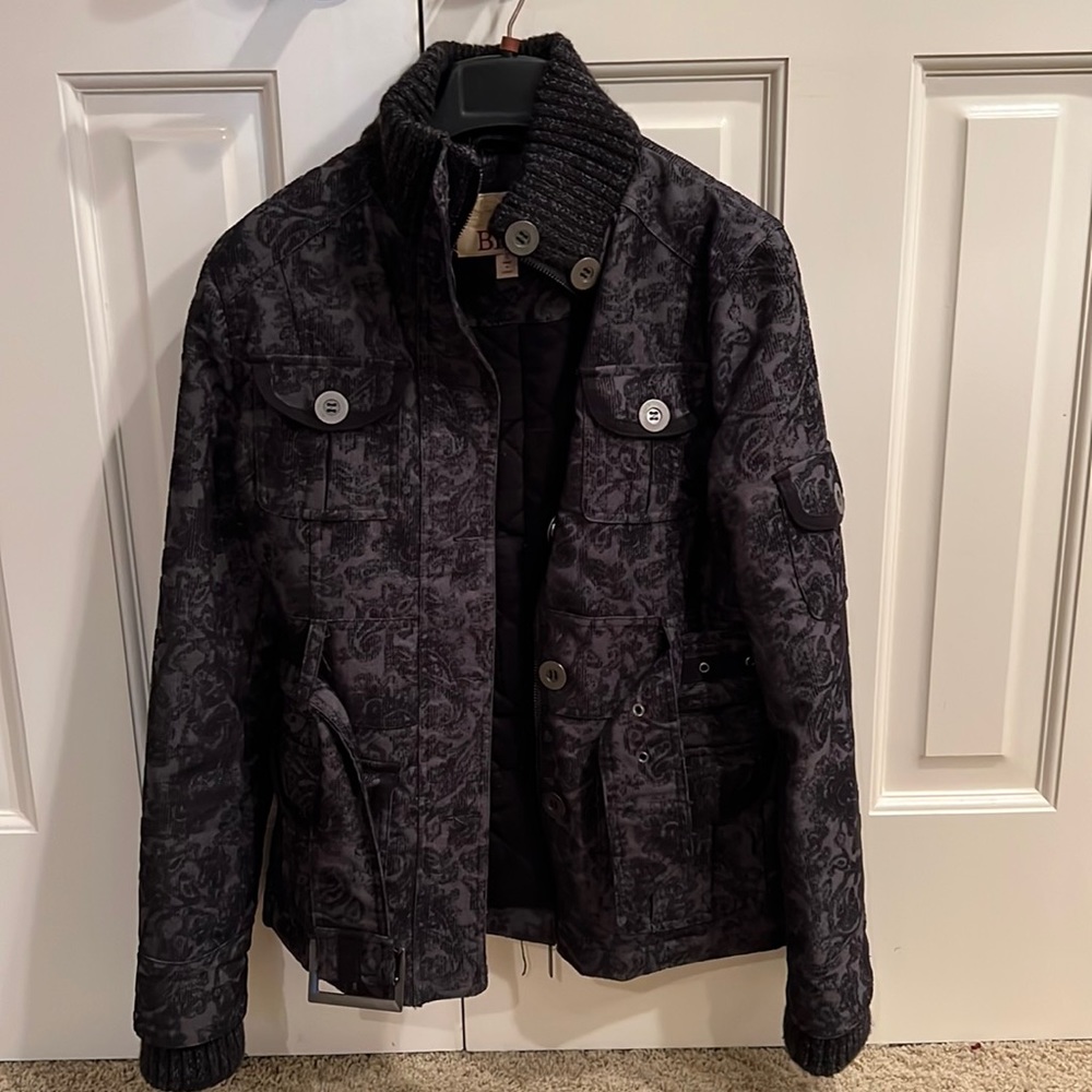 BKE coat jacquard puffer S with belt
